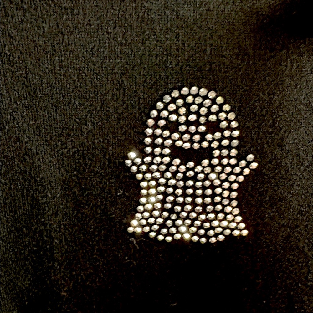 Marled Black Long sleeve Top with Sequin Ghosts